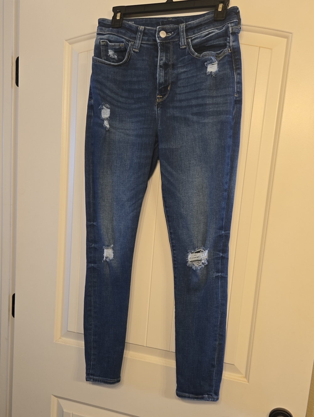 Old Navy Dark Blue Distressed Skinny Jeans